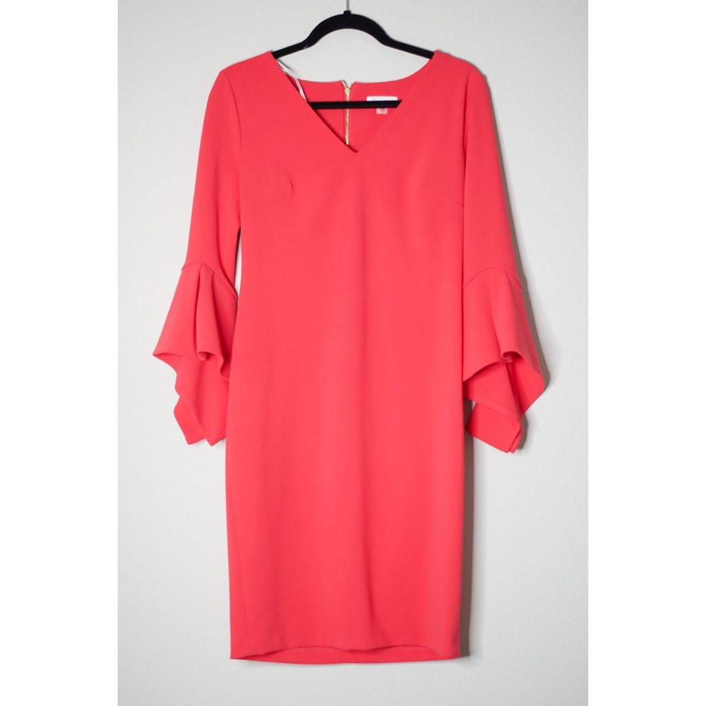 Calvin Klein Pink Bell Sleeve Dressy Dress